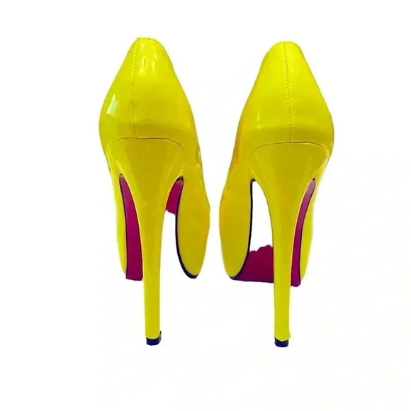 NWOT, JI MEI XIE YE, Vibrant Yellow Pôle Dance Shoes, 38 👠 - Picture 6 of 12